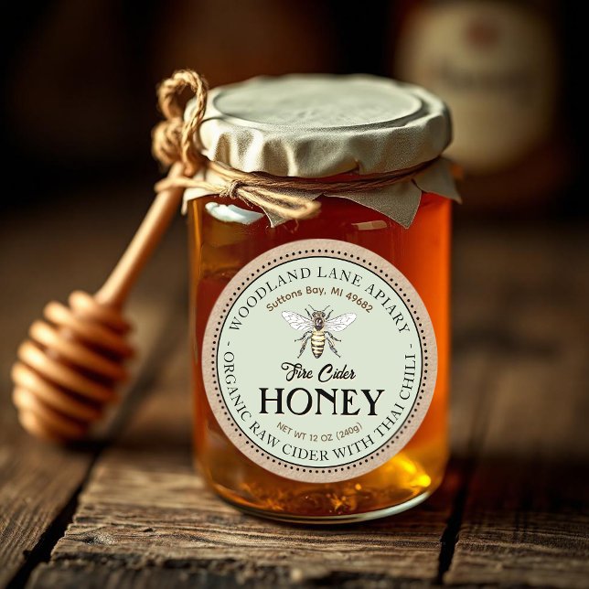 Sticker Rond Cidre de feu cru bio Honey chili thaïlandais Queen (Créateur téléchargé)