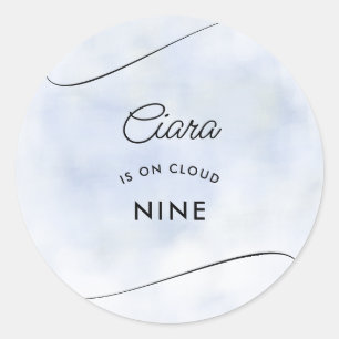 Sticker Rond Ciel 9 Nuages Ciel Pastel Moderne Enterrement de V
