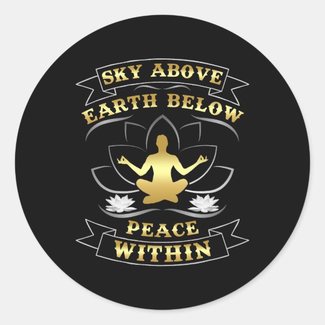 Sticker Rond Ciel Au-Dessus De La Terre Sous La Paix Dans Le Yo (Devant)