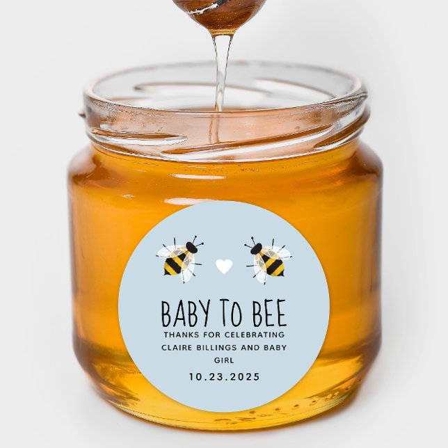 Sticker Rond Ciel Bébé Bébé à Bee Douche de Miel Favoriser (Créateur téléchargé)