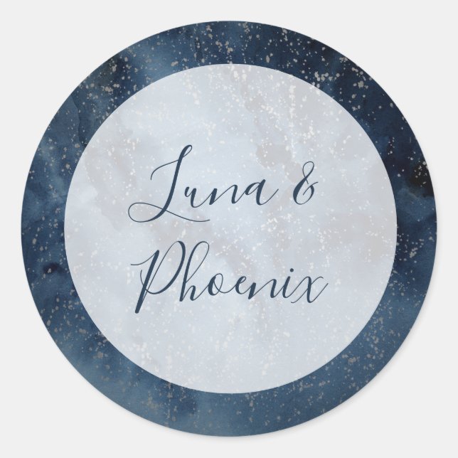 Sticker Rond Ciel Céleste De Nuit Avec Enveloppe De Cadre (Devant)