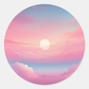 Sticker Rond Ciel de nuages calmes