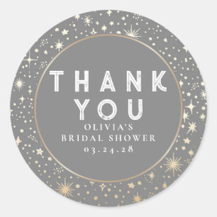 Sticker Rond Ciel de nuit étoilé Merci céleste