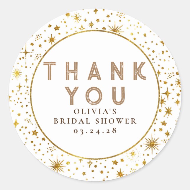 Sticker Rond Ciel de nuit étoilé Merci céleste (Devant)