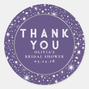 Sticker Rond Ciel de nuit étoilé Merci céleste