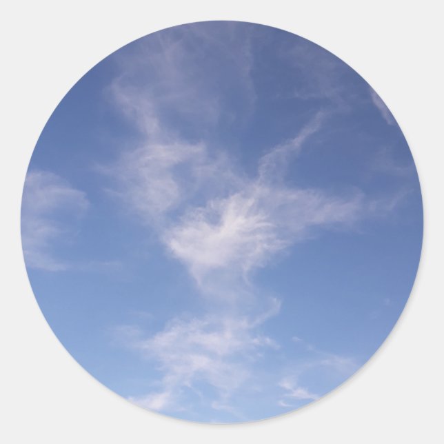 Sticker Rond Ciel d'été avec nuages doux (Devant)