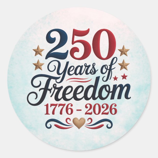 Sticker Rond Ciel du 250e anniversaire de l'Amérique (Devant)