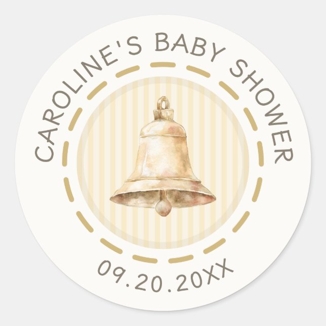 Sticker Rond Ciel Envoyé Baby Shower Ange (Devant)