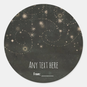 Sticker Rond Ciel Stellaire Noir Céleste Tourbillons Sombres Fa