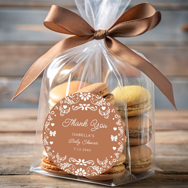 Sticker Rond Cielito Lindo Talavera Mexicaine Baby Show Merci (Créateur téléchargé)