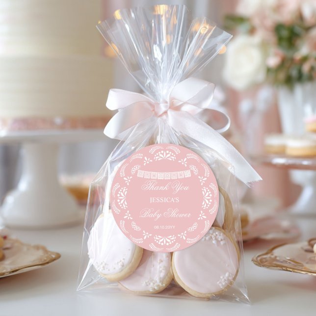 Sticker Rond Cielito Lindo Talavera Mexican Girl Baby Shower (Créateur téléchargé)