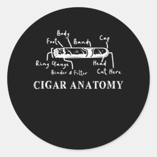 Sticker Rond Cigar Anatomie Smoker Humidor Cutter Cigars Cadeau