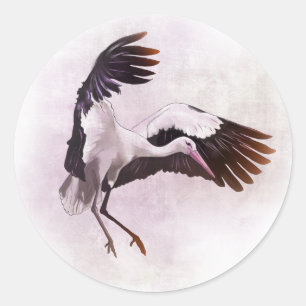 Sticker Rond Cigogne