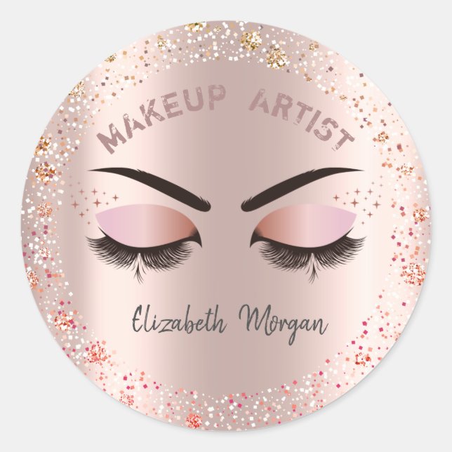 Sticker Rond Cils Faux Chic Cool,Confettis,Maquillage (Devant)