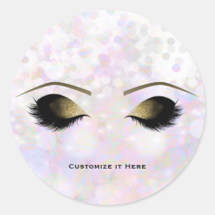 Sticker Rond Cils Iridescent Couleur Glam Or Maquillage