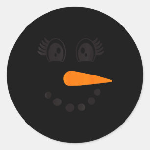 Sticker Rond Cils Tenue de Noël Costume Visage de Bonhomme de N
