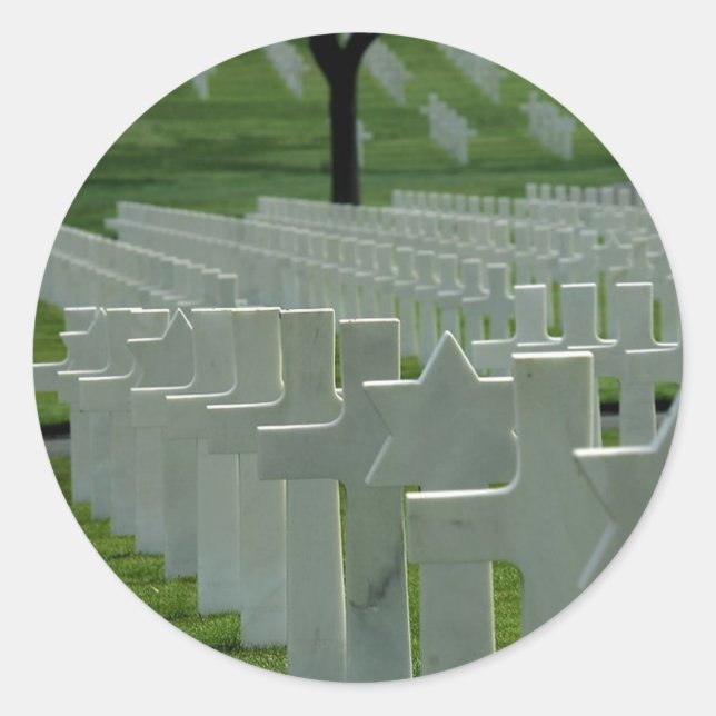 Sticker Rond Cimetière de la Seconde Guerre mondiale, Journée c (Devant)