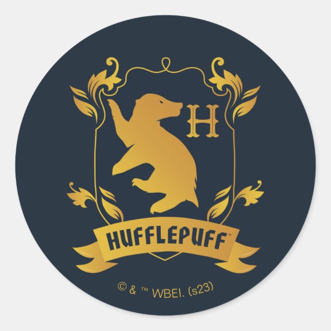 Sticker Rond Cimetière de maison HUFFLEPUFF™ Orné (Devant)