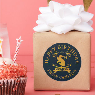 Sticker Rond Cimetière de maison HUFFLEPUFF™ Orné   Joyeux anni