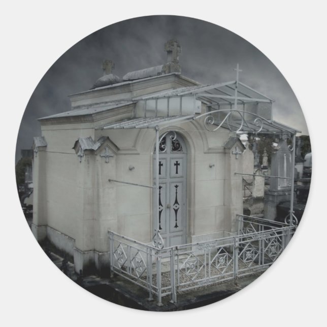 Sticker Rond Cimetière gothique (Devant)