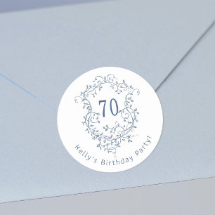 Sticker Rond Cimier bleu bleu bleu classique 70e anniversaire