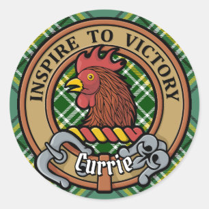Sticker Rond Cimier de coq Clan Currie sur Tartan