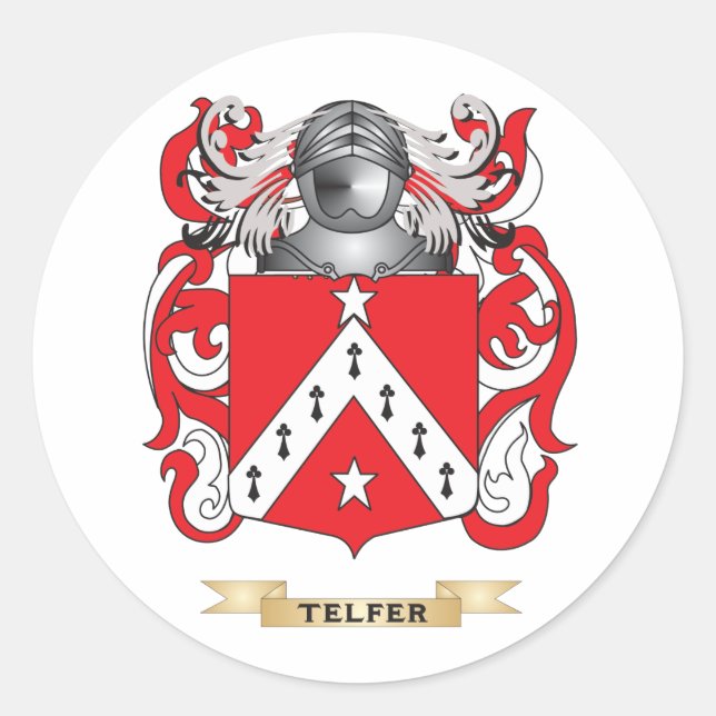 Sticker Rond Cimier de famille Telfer (armoiries) (Devant)
