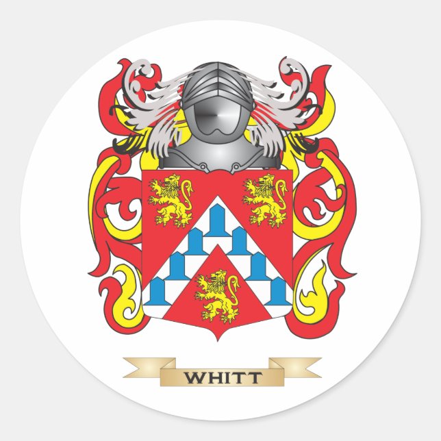 Sticker Rond Cimier de la famille Whitt (armoiries) (Devant)