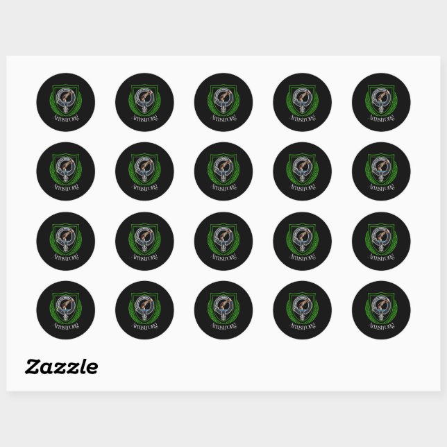 Sticker Rond Cimier du clan écossais Armstrong (Feuille)