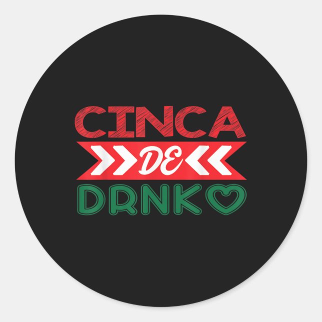 Sticker Rond Cinca De Drinko Mexique Cinco De Mayo (Devant)