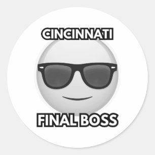 Sticker Rond Cincinnati Boss Final Émoji Cool