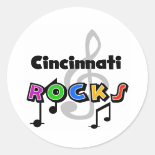 Sticker Rond Cincinnati Rocks