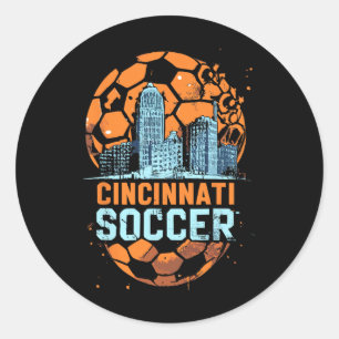 Sticker Rond Cincinnati Soccer City Skyline Cool Cincy 513