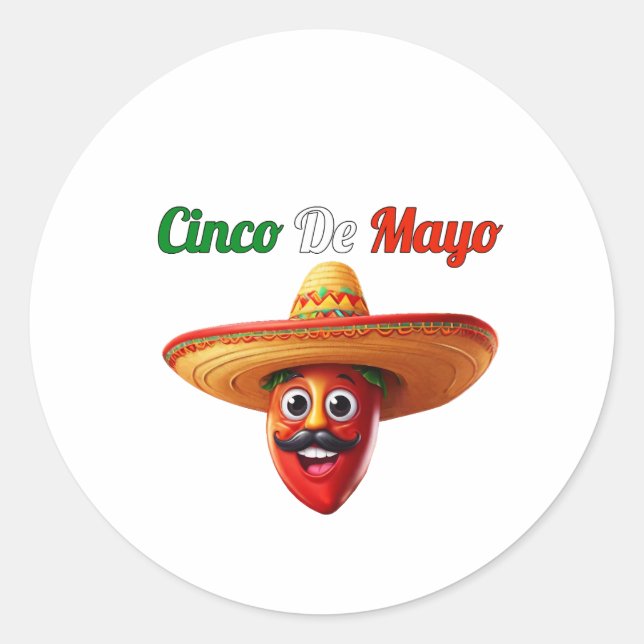 Sticker Rond Cinco De Mayo (Devant)