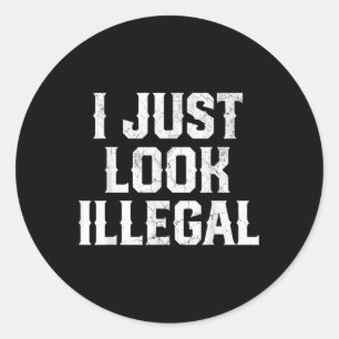 Sticker Rond Cinco De Mayo Chemise Je Sens Juste Illégale Fu Me