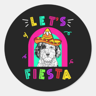 Sticker Rond Cinco De Mayo Chien Fêtons Camisa 5 De Mayo Me