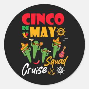 Sticker Rond Cinco De Mayo Croisière Squad Vacances D'Été