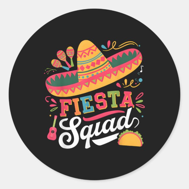 Sticker Rond Cinco De Mayo Fiesta Squad Famille A (Devant)