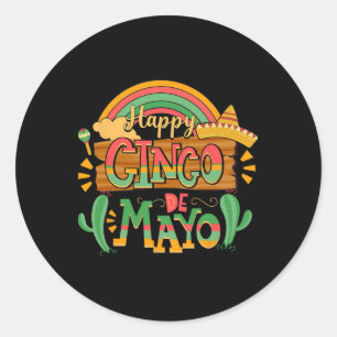 Sticker Rond Cinco De Mayo Hommes Femmes Enfants 5 De Mayo Mexi