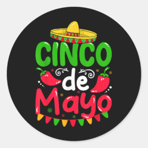 Sticker Rond Cinco De Mayo Lets Fiesta Squad 5 De Mayo Mexique