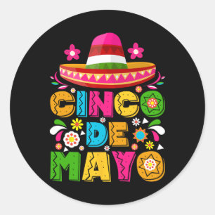 Sticker Rond Cinco De Mayo Lets Fiesta Squad 5 De Mayo Mexique
