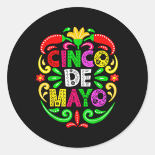 Sticker Rond Cinco De Mayo Lets Fiesta Squad 5 De Mayo Mexique