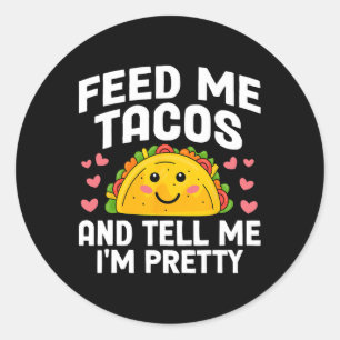 Sticker Rond Cinco De Mayo Me Nourrir Tacos Dis-moi que je suis
