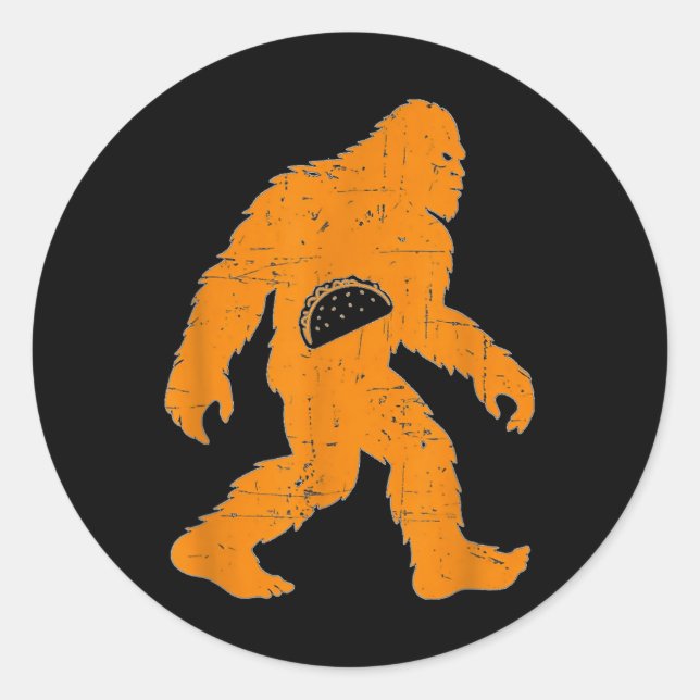 Sticker Rond Cinco De Mayo Mexicain Bigfoot Taco El Squatcho Am (Devant)
