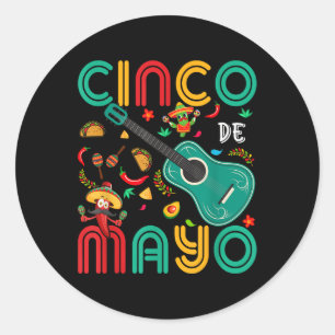 Sticker Rond Cinco De Mayo Mexicaine Fiesta 5 De Mayo Femmes M