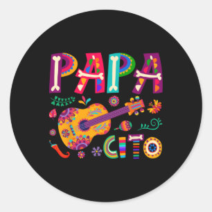 Sticker Rond Cinco De Mayo Papacito Fleur Papa Cito Mexicain 1