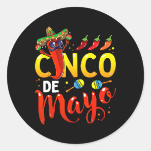 Sticker Rond Cinco De Mayo pour hommes femmes enfants Fiesta me