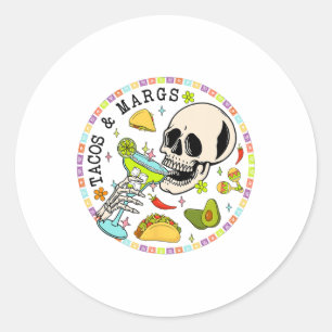 Sticker Rond Cinco De Mayo Tacos Et Margs Fête Mexicaine De Fie