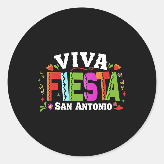 Sticker Rond Cinco De Mayo Viva Fiesta San Antonio 1 (Devant)