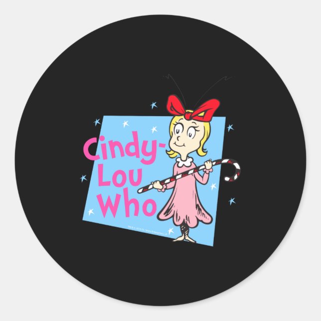 Sticker Rond Cindy Lou Who Candy Cane  (Devant)